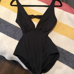 ZARA Deep Cut One Piece Swimsuit, Size S